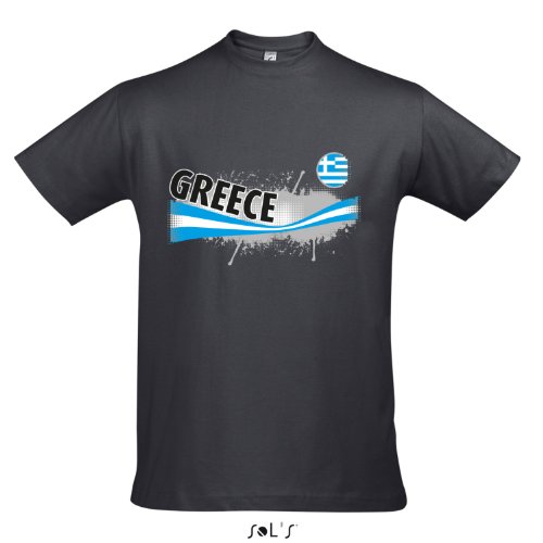 Fanshirt Herren GREECE, Griechenland Ländershirt EM / WM Trikot S-XXL , Mouse grey , XL