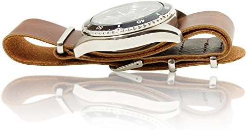20mm Dark Brown PU Leather NATO Strap includes 2 FREE spring bars- Barron Watch Co. [B.W.C]