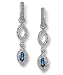 Double Marquise Stone Pave Diamond Earring Charms - Blue Topaz - by Zasha Signature Jewelry