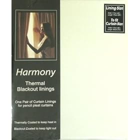 Harmony Thermal Blackout Curtain Lining Pair Ivory To Fit 66" x 72" Curtains