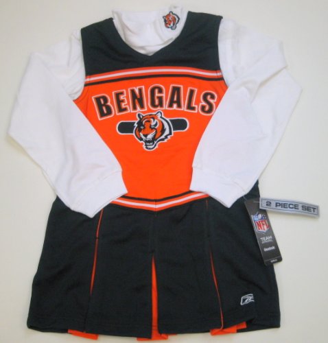 Reebok Cincinnati Bengals Black Youth 2-Piece Cheerleader Dress (Large)