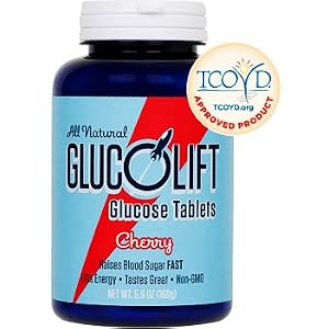 GlucoLift All-natural Non GMO Glucose Tablets- Cherry Flavor