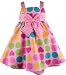 Rare Editions Spring/Summer Girls Pastel Pink Heart Print Polka Dot Dress