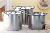 Stainless Steel Stock Pot set of 3 - 8, 12, & 16 quart