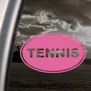 Tennis EURO OVAL Pink Decal Car Truck Window Pink Sticker