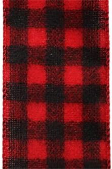 Wired Ribbon -2.5 inch x 25 feet (Red Buffalo Check)