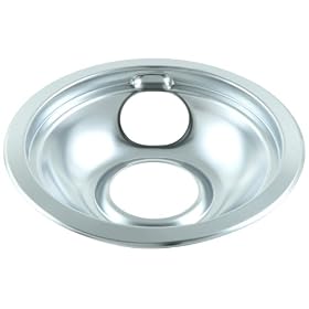 Whirlpool 3150247RW Universal 8-Inch Cooktop Drip Bowl and Ring, Chrome