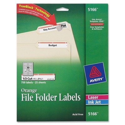 AVE5166 - Avery Permanent Adhesive Laser/Inkjet File Folder Labels