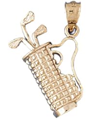 Dazzlers Solid 14k Gold Golf Club Bag Charm Pendant Available in three colors from jewelsberry (weights: 3.1 grams only)