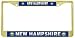 New Hampshire State Name Flag Gold Tone Metal License Plate Frame Holder