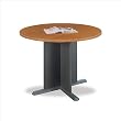 Bush Furniture Round 3.4' Conference Table with X-Shaped Base
