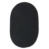 Softex Black Solid Oval Braided Rug Size: 22" x 34"