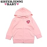 (ジェニィベビー)JENNI BABY ミニ裏毛 サガラハート ジップアップパーカー 95 ピンク(070)