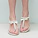 SheSole Womens Gladiator Flat Sandals Pu Leather Wedding Pearls Rhinestone Cute Comfortable Shoes