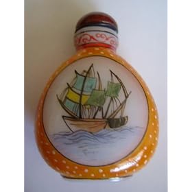 Chinese Enamel Glass Snuff Bottle : Bon Voyage
