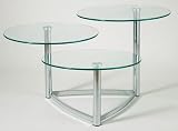 Adesso Cascade Swivel Glass Table, Steel