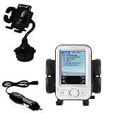 Gomadic for the PalmOne Z22 - PalmOne z22 Auto Cup Holder with Car Charger - Uses Gomadic TipExchange