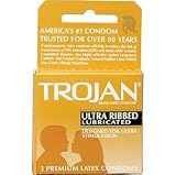 Trojan Ultra Ribbed Lubricated Condoms 6/3ct