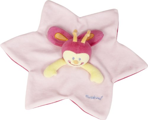 Playshoes 305145 Schmusetuch / Schnuffeltuch in rosa mit s&uuml;&szlig;em K&auml;fer, Durchmesser circa 36 cm