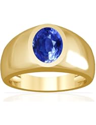 14K Yellow Gold Oval Cut Blue Sapphire Solitaire Ring