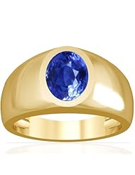 18K Yellow Gold Oval Cut Blue Sapphire Solitaire Ring