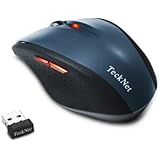 TeckNet&reg; M002 2.4G Nano Cordless Optical Mouse - 18 Month Battery Life - Battery Level Indicator - 2.4 GHz -3 Adjustable DPI Levels: 2000/1500/1000dPi - Nano USB wireless receiver - Blue
