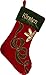 Velvet Red/Olive Cuff Ribbon Snowflake Custom Christmas Stockings Monogramed