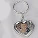SILVER HEART FRAME KEY CHAIN - SILVER KEY CHAIN WITH HEART FRME