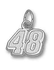 Sterling Silver 48 Jimmie Johnson #48 Nascar Pendant - 5/16"