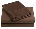 Renaissance 600 Thread Count 100% Cotton Sateen Queen Sheet Set, Chocolate