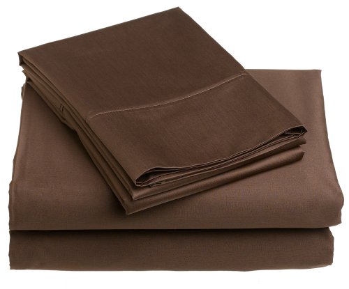 Renaissance Collection 600-Thread-Count Cotton Sateen King Sheet Set, Chocolate