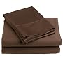 Renaissance Collection 600-Thread-Count Cotton Sateen Queen Sheet Set, Chocolate