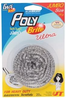 Poly Brite Ultra Stainless Steel Scourer for Heavy Duty 4 Pcs By Thaidd