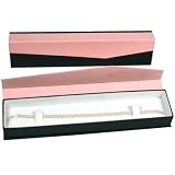 2 Pink & Black Magnetic Lid Bracelet Watch Gift Boxes