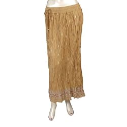 Crinkled Cotton Gypsy Skirt Indian Dress Size 16
