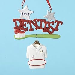 4.25" Best Dentist Christmas Ornament for Personalization