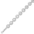 14K White Gold Fancy Filigree Link Bracelet - 7.25 inches
