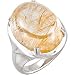 Unique and Lovely Rutilated Quartz - Chunky Sterling Silver Fashion Ring for SALE(8)