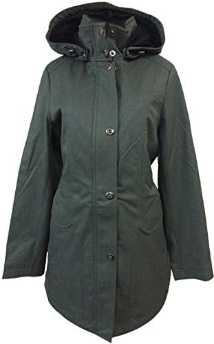 Kristen Blake Dry-Tex Laminated Fabric long rain jacket with hood (M, Charcoal)