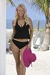 Solid Black Swimsuit Extra Full Bottom: Swimwear Bottom Only