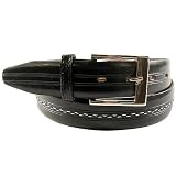 New Mens Black Leather Dress Belt M - XL