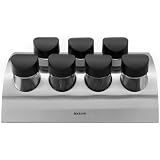 Brabantia Matte Steel Herb Rack with 7 Glass Jars