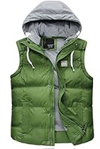 Wantdo Women's Quilted Padding Puffer Jacket Vest With Hood(Green,US 4)

