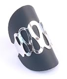 Moosh Silver Plate Split Ring with 'Wave' Design (Size 12)