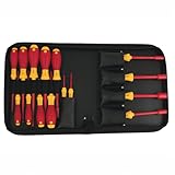 Wiha 32190 Slotted, Phillips and Inch Insulated Screwdriver Set, 1000 Volt, 15 Piece by Wiha