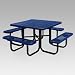 Paris Equipment Commercial Square Plastisol Picnic Table Color - Red