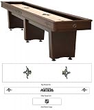 9' Cinnamon Finish Shuffleboard Table with Florida Panthers Logo