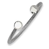 Polished Stainless Steel Cuff Bangle Bracelet