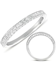 14K White Gold 0.41cttw Round Diamond Ring Band