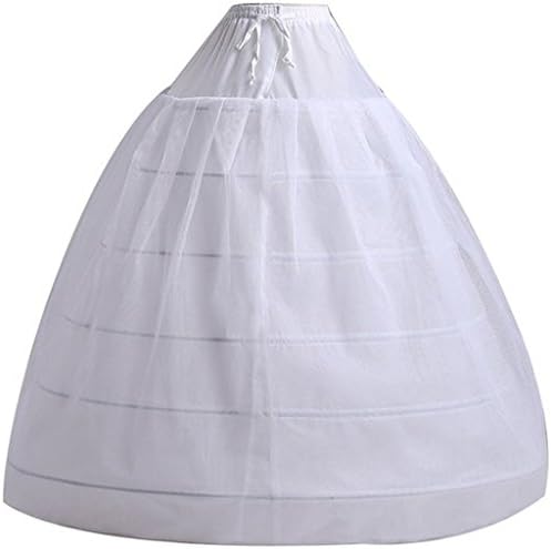 Dqfs 2 Layers 6 Hoops Ball Gown For Bridal Wedding Dress Crinoline Petticoat White Free Size